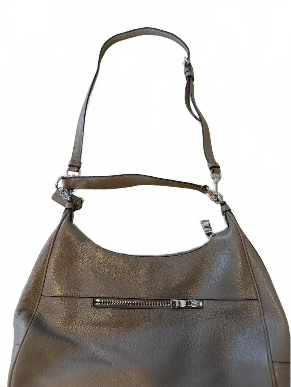 Coach Pebbled Leather Shoulder Bag in Taupe